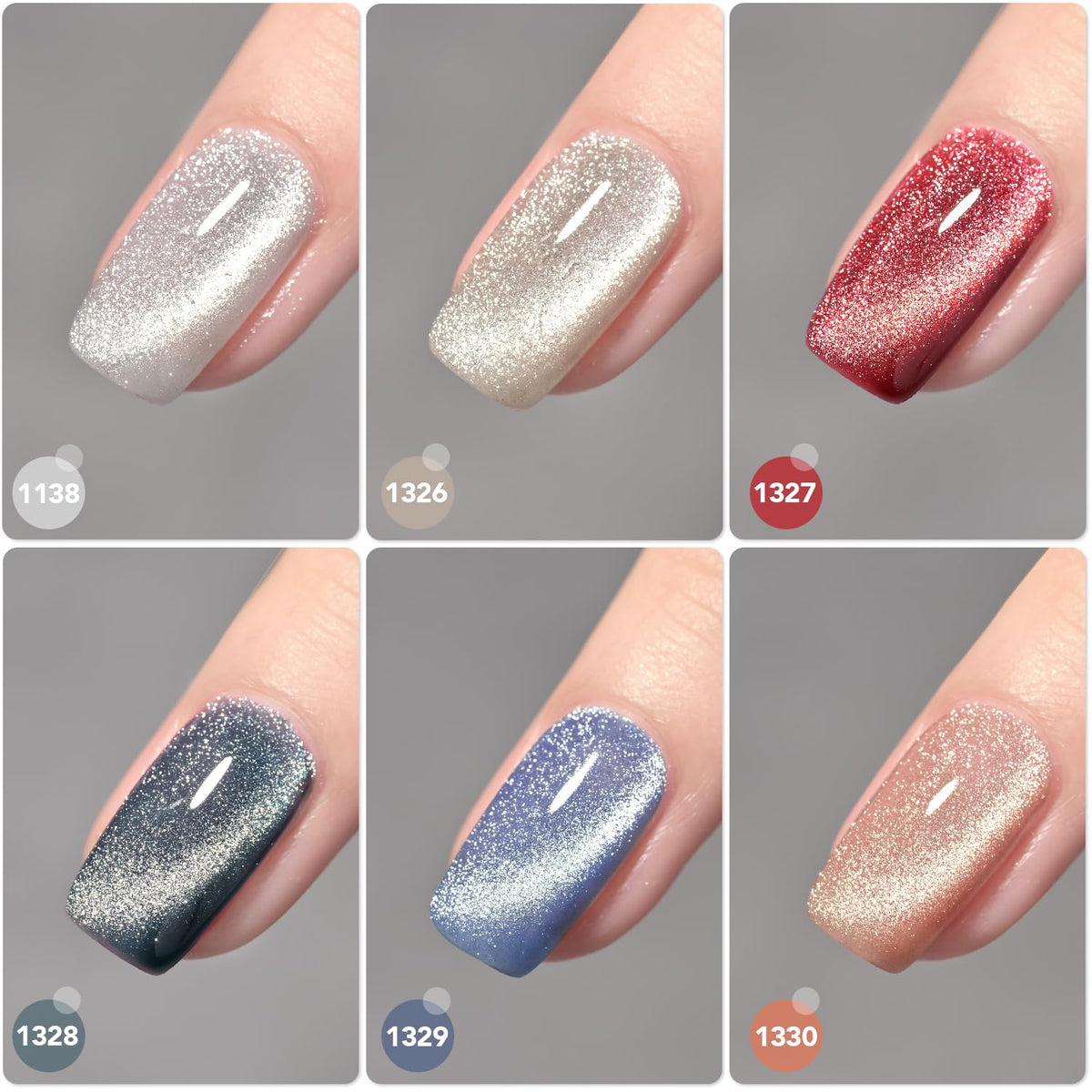 GAOY close-up of glittery gel texture revealing holographic shimmer and smooth application benefit