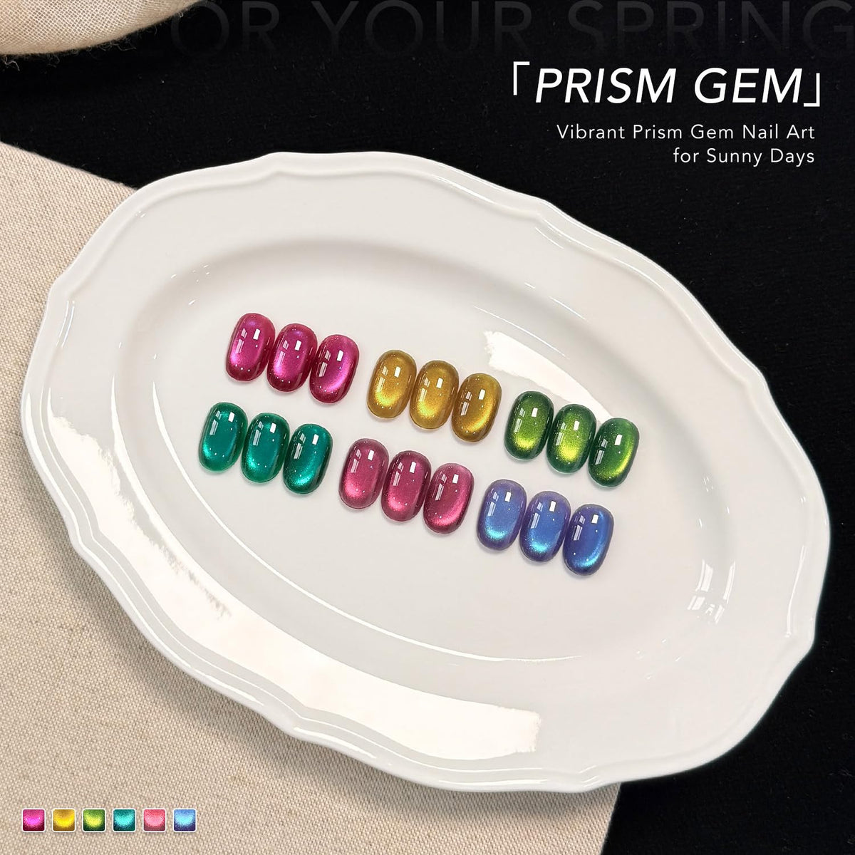 GAOY magnet held over nail creating cat eye stripe for precise pattern control