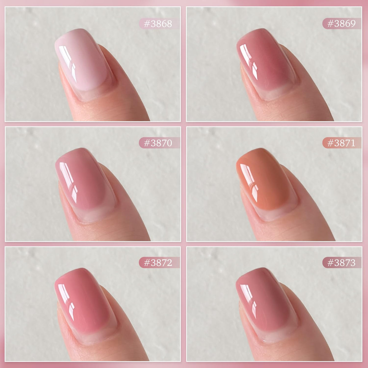 GAOY close-up brush stroke of pink jelly polish showing smooth coverage