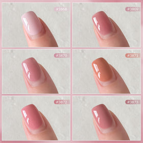 GAOY close-up brush stroke of pink jelly polish showing smooth coverage