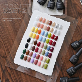 GAOY color palette array of 32 gel polishes, vibrant selection benefit