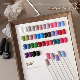 GAOY color palette spread displaying twenty shades for seasonal looks