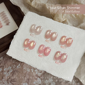 GAOY color swatch close-up displaying jelly nude shades and holographic depth for easy selection