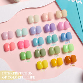 GAOY arranged color swatches on white background illustrating 20 pastel macaron shades for easy selection