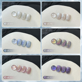 GAOY color swatches closeup displaying holographic pearlescent finishes for shade selection