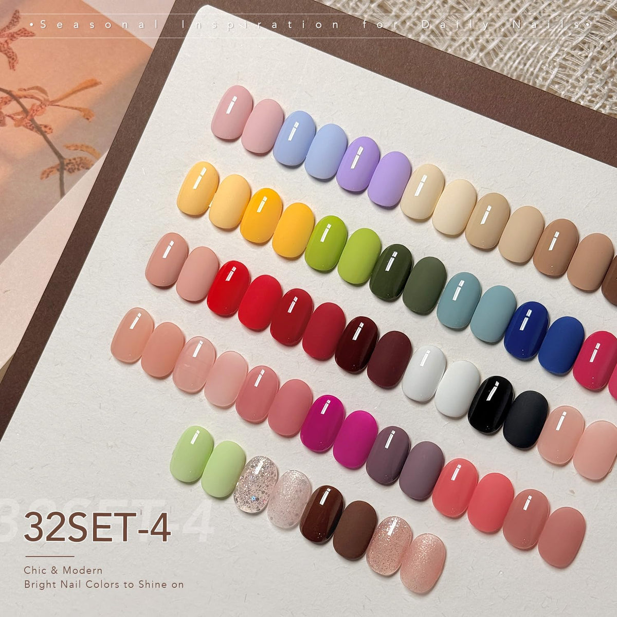 GAOY color swatches displaying 32 seasonal shades for versatile looks