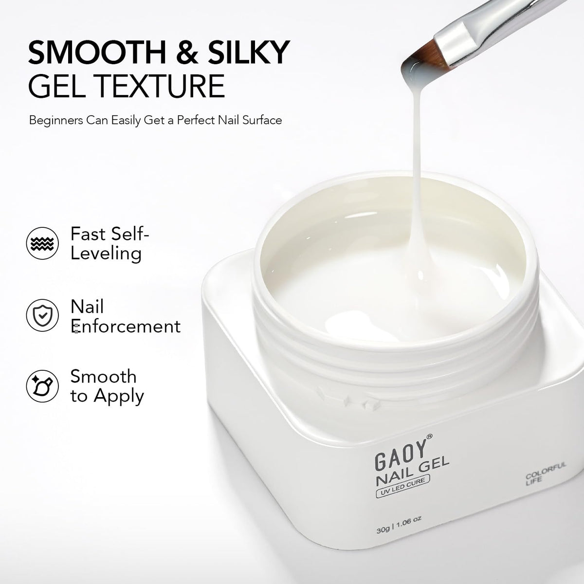 GAOY cream texture close-up highlighting smooth gel consistency for easy smoothing