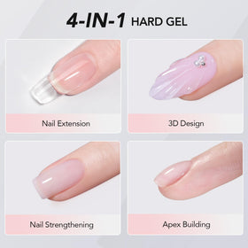 GAOY cured nail with top coat showing glossy durable finish