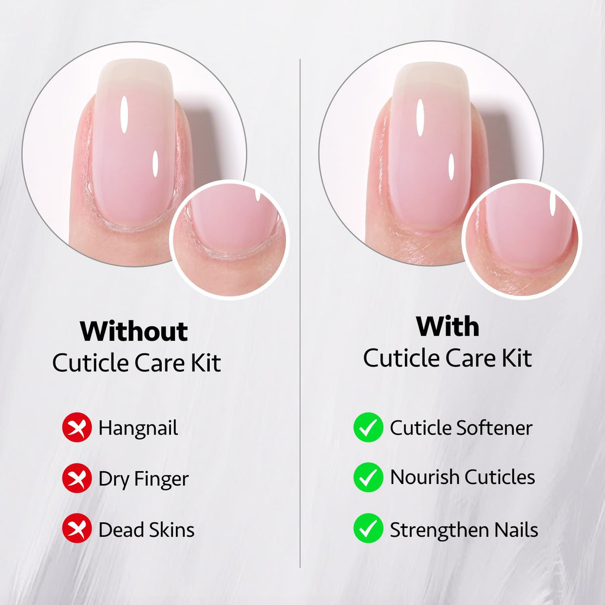 GAOY oil applied to cuticle area demonstrating improved nail flexibility