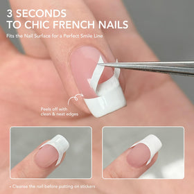 GAOY French tip sticker sheet detail showing guide shapes for precise tips