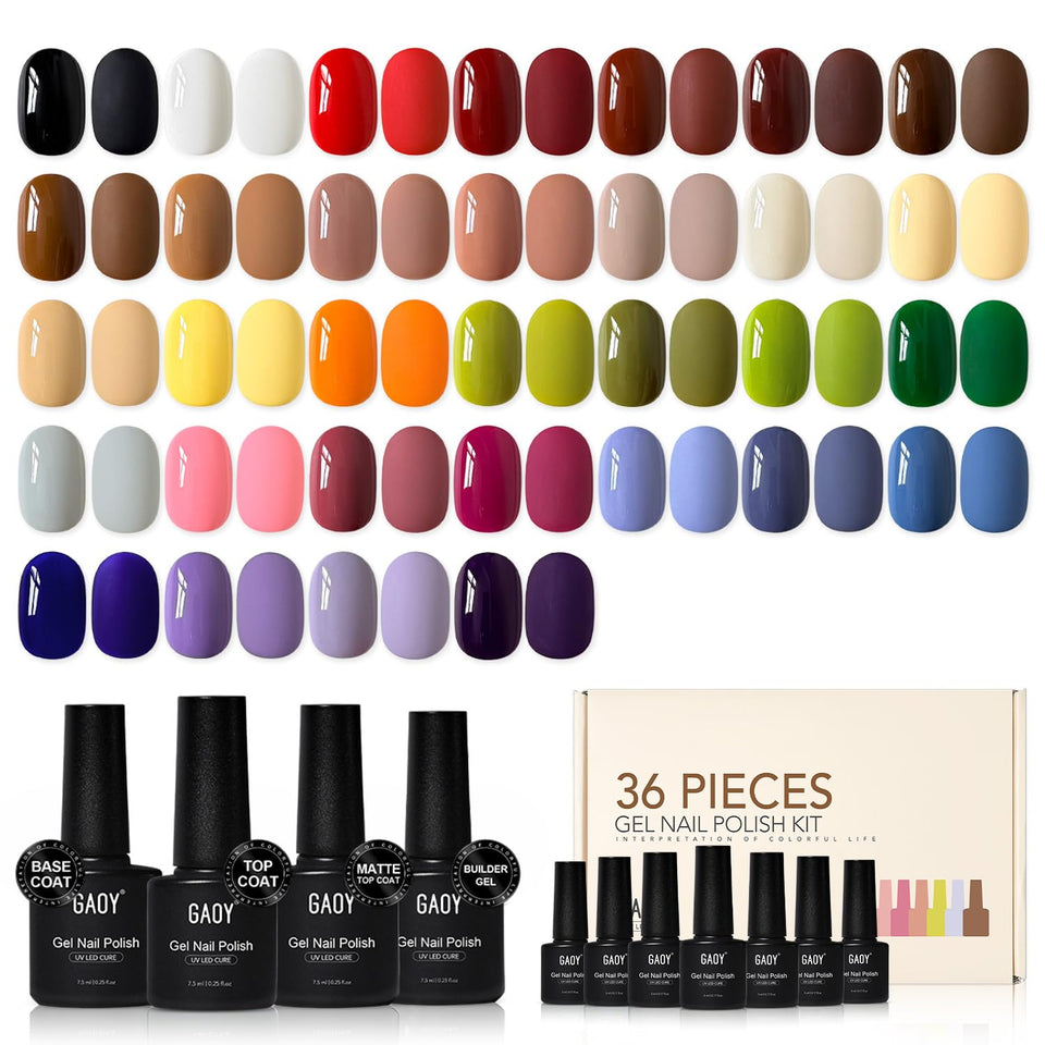 GAOY front packaging showing full 36-piece kit and neat arrangement, highlights variety