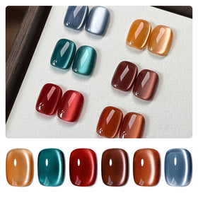 GAOY front packaging showing six gel bottles and magnet, easy home manicure kit