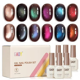 GAOY front packaging showing full cat eye gel kit and magnet for easy application