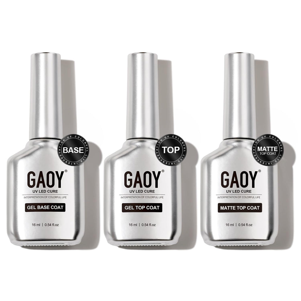 GAOY front packaging showing three 16ml bottles and chrome design for professional finish