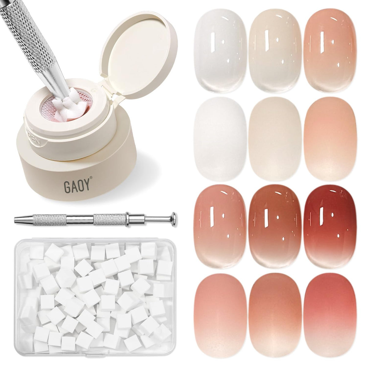 GAOY front packaging showing full ombre gel kit and quick-start benefit