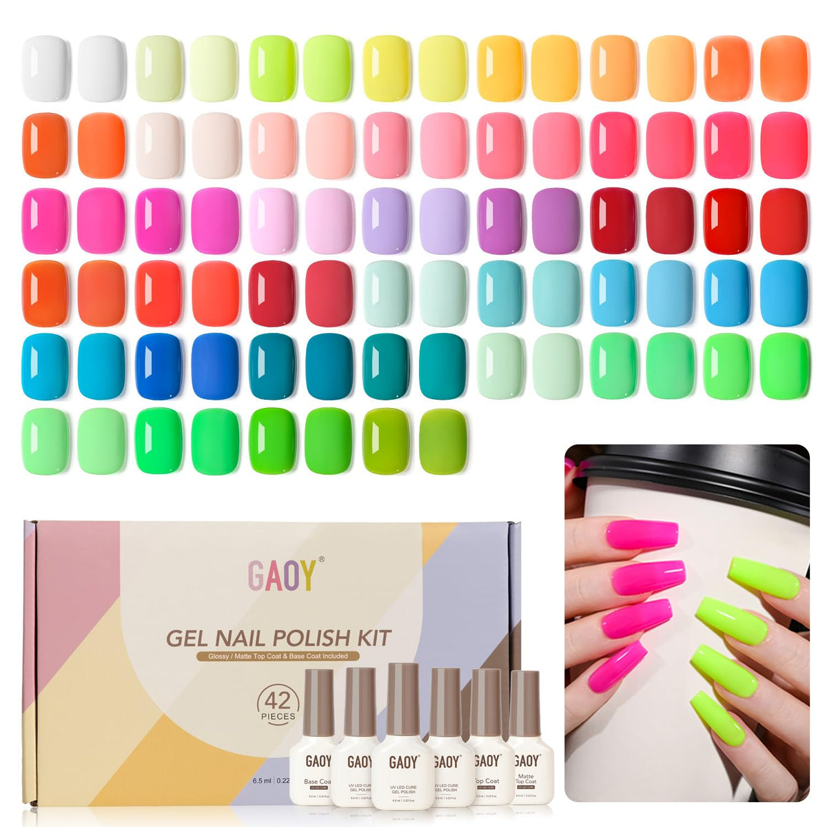 GAOY front packaging showing full 42-piece kit and easy unboxing benefit