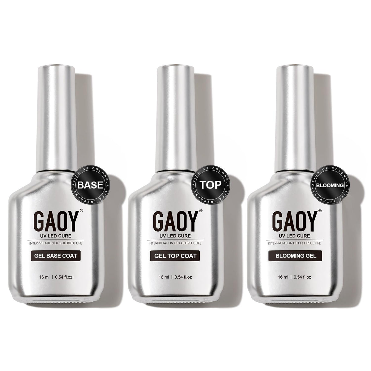 GAOY front packaging showing full 3-piece gel kit benefit long-lasting shine