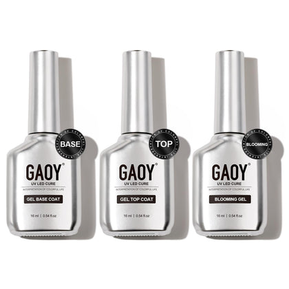 GAOY front packaging showing full 3-piece gel kit benefit long-lasting shine