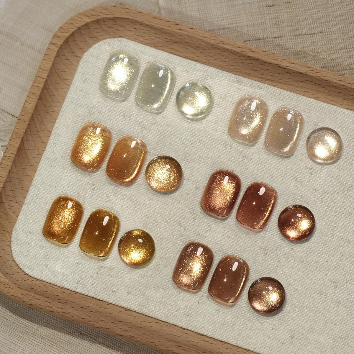 GAOY front packaging showing six glitter cat eye gel colors and magnet for easy styling