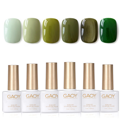GAOY front packaging showing six dark green cat eye bottles and magnet for easy selection