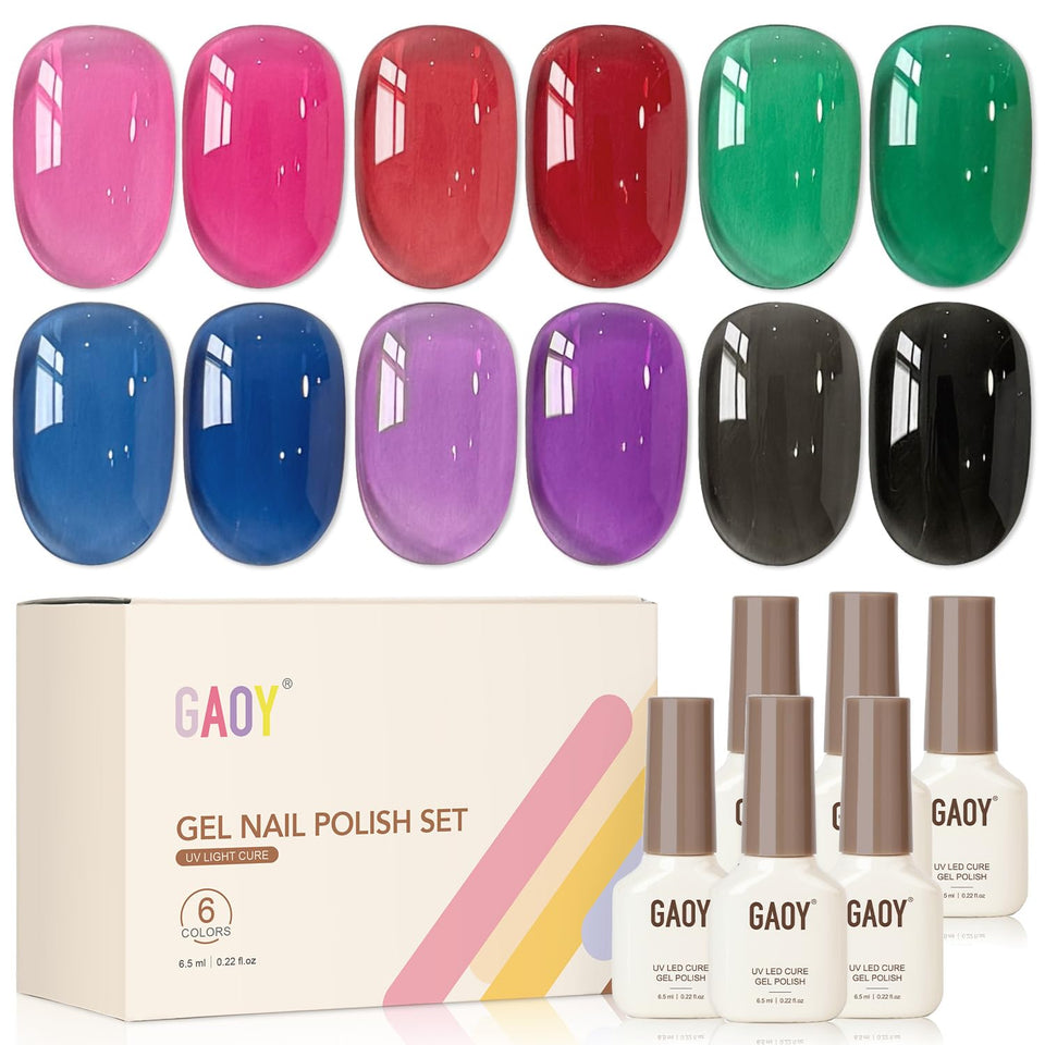 GAOY front packaging showing six jelly gel bottles and benefits