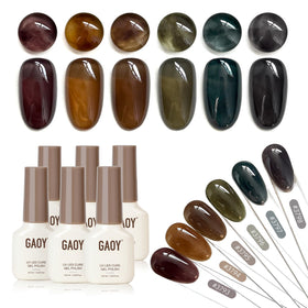 GAOY front view of six-bottle kit showing colors and packaging, ready for salon use