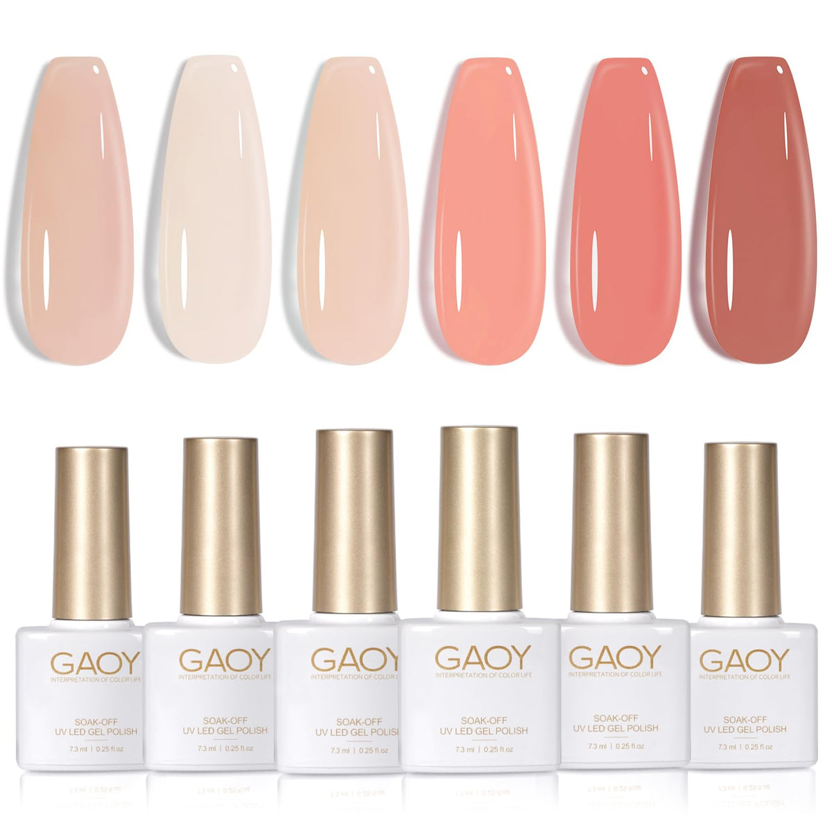 GAOY front packaging showing six gel bottles and neat layout, ideal starter set