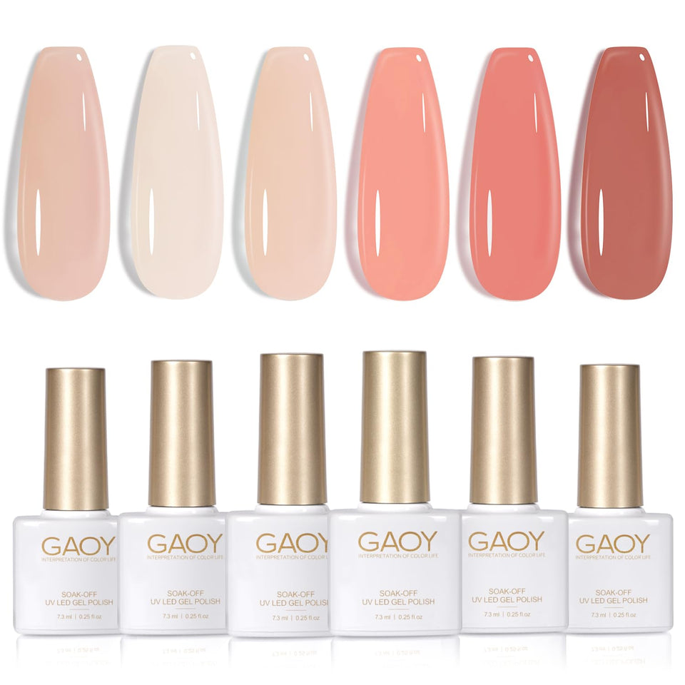 GAOY front packaging showing six gel bottles and neat layout, ideal starter set