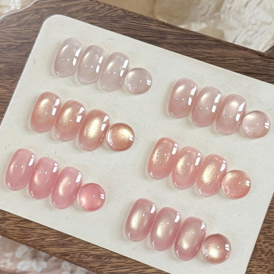 GAOY front packaging of soft pink cat eye set showing six bottles and magnet benefits at-home use