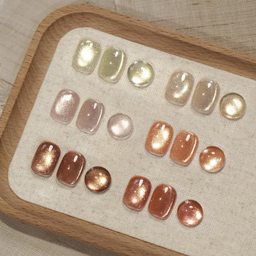 GAOY front packaging showing six glitter cat eye gels and magnet for easy starter kit