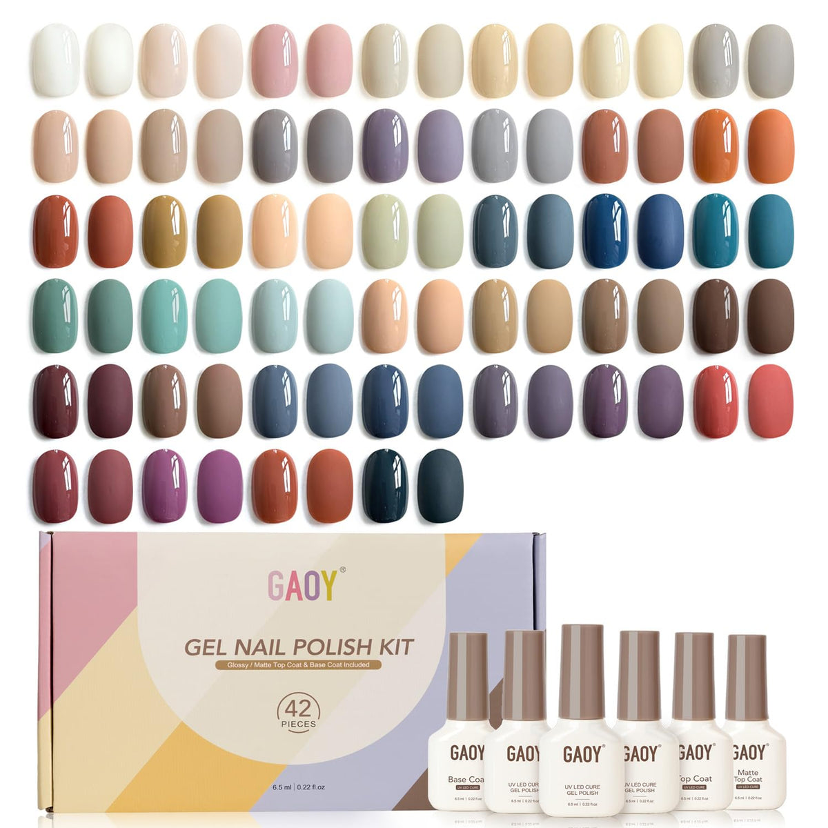 GAOY front packaging showing full 42-piece kit and organized layout for easy selection