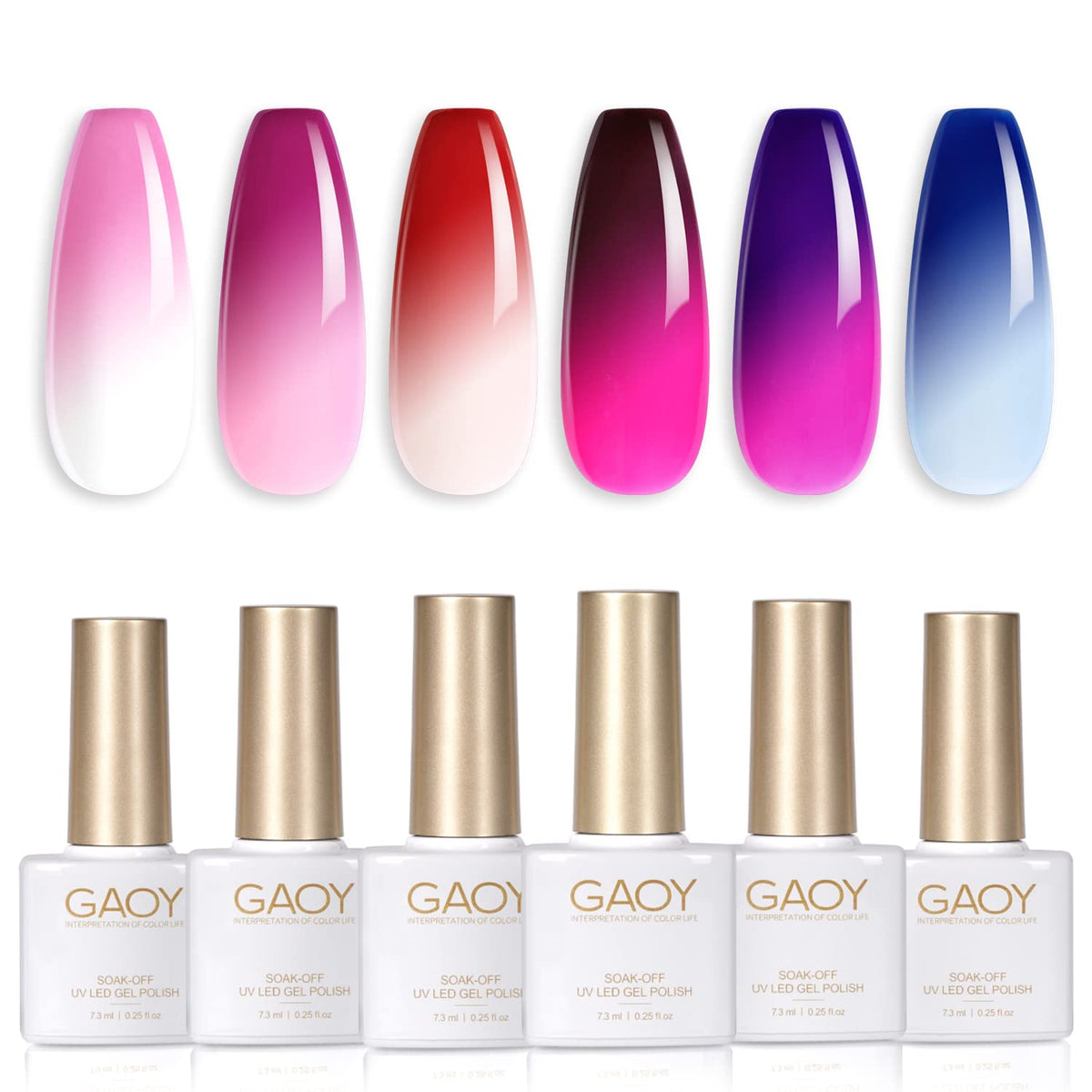 GAOY front packaging showing six bottles and product benefits for easy selection
