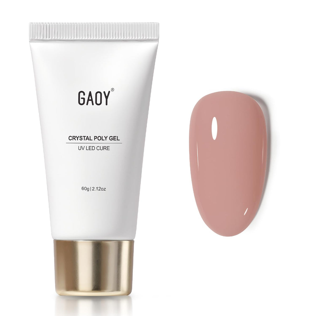 GAOY front tube of poly gel showing label and easy-squeeze cap for neat dispensing