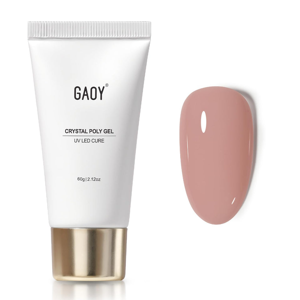 GAOY front tube of poly gel showing label and easy-squeeze cap for neat dispensing