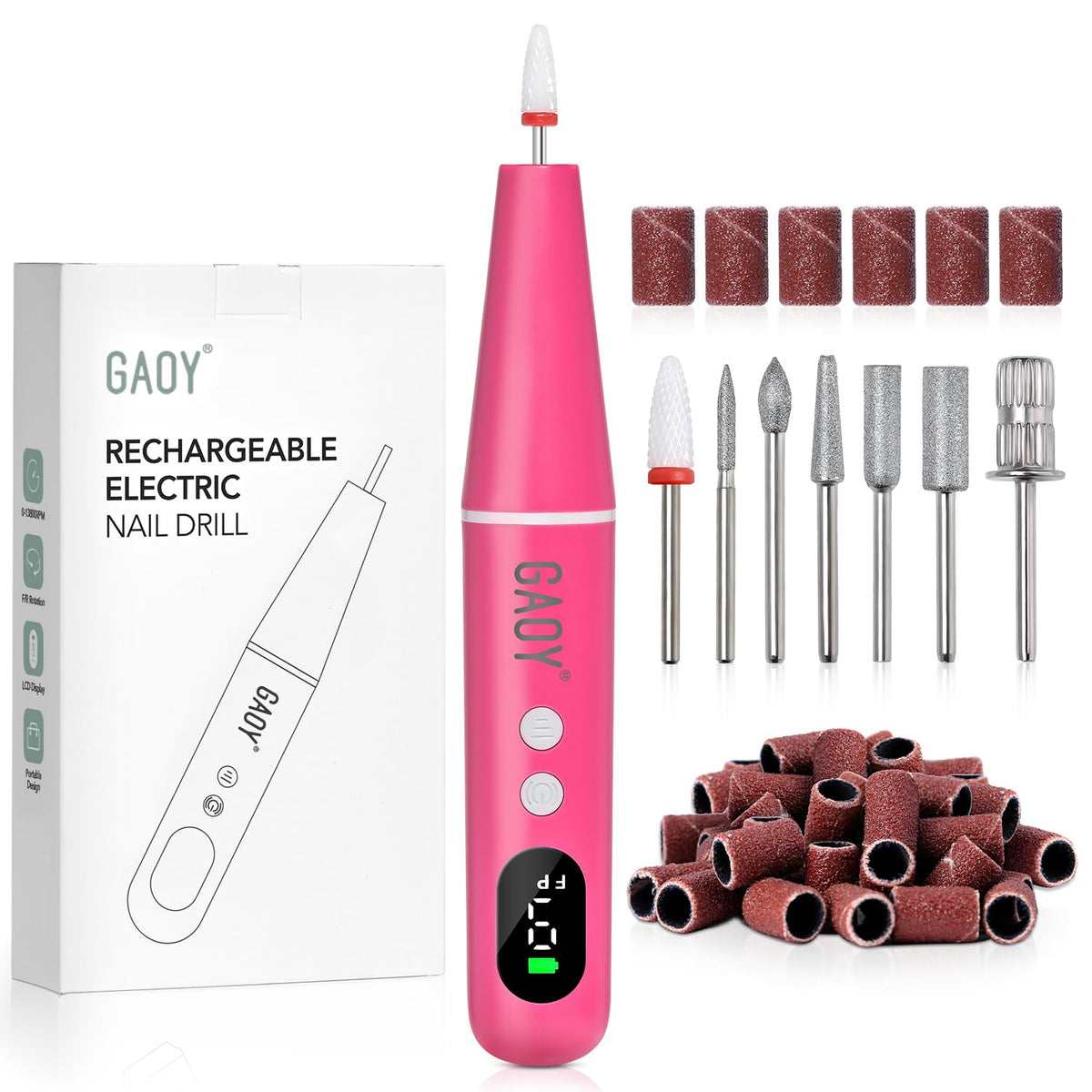 GAOY front view hot pink drill showing compact ergonomic design and color benefit