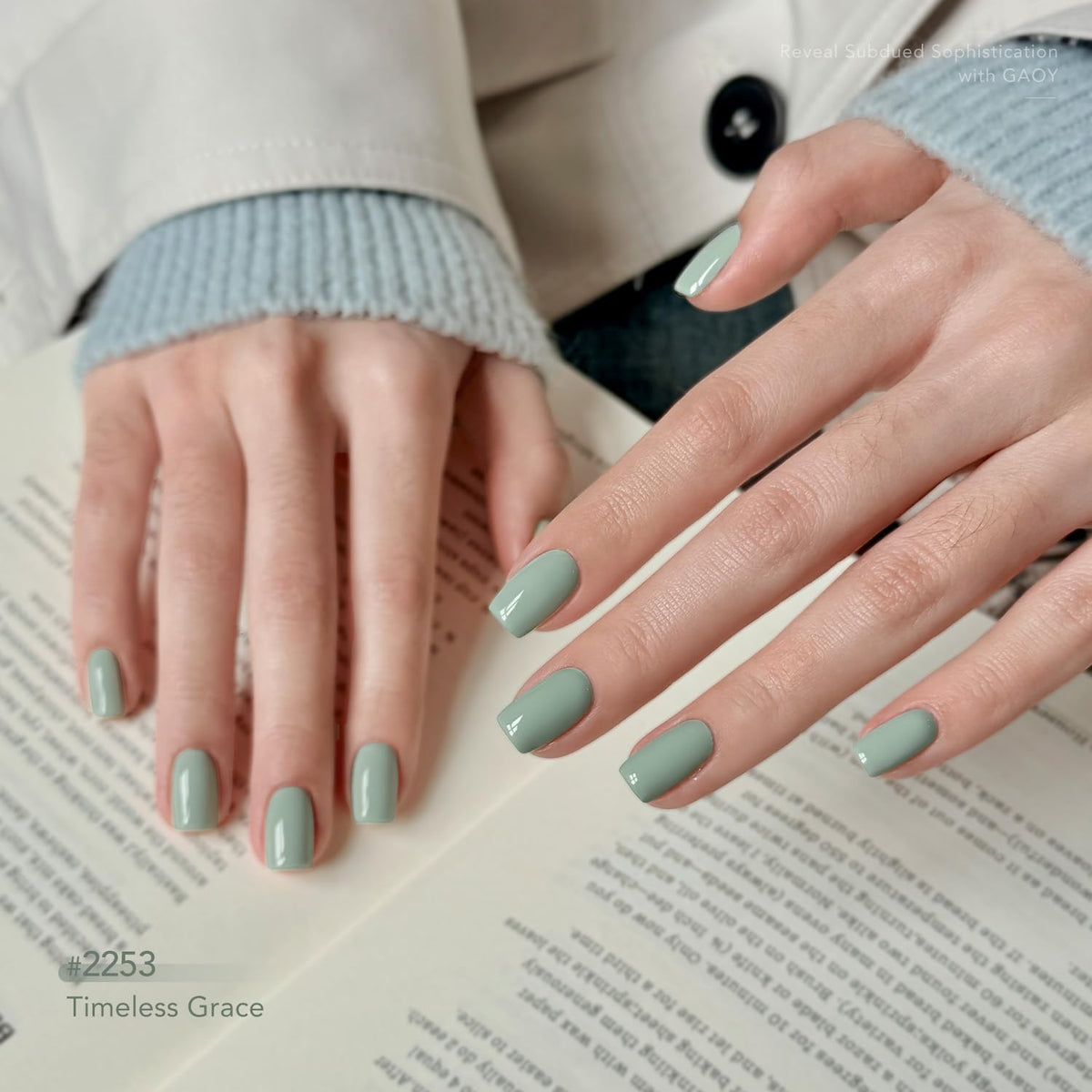 GAOY polish being cured on a salon hand showing professional finish benefit
