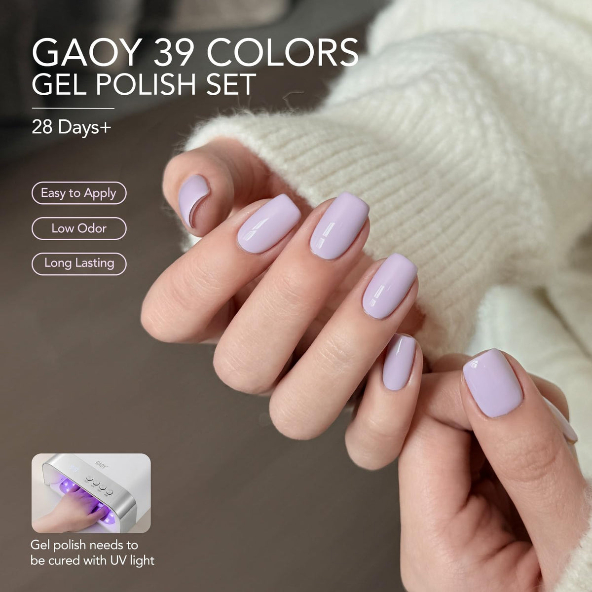 GAOY glossy top coat bottle close-up showing smooth shine finish for nails
