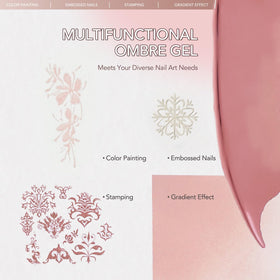 GAOY nail application in progress demonstrating even gradient transfer and finish