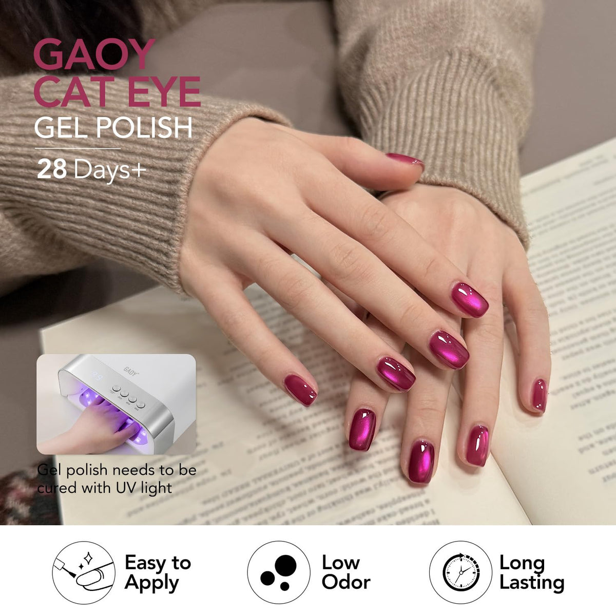 GAOY kit in a home manicure setting demonstrating easy salon-quality results