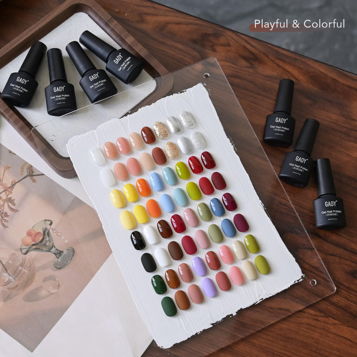 GAOY in-use home manicure cured under LED lamp, salon results benefit