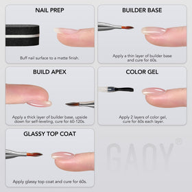 GAOY in-use application on nails showing smooth, glossy finish