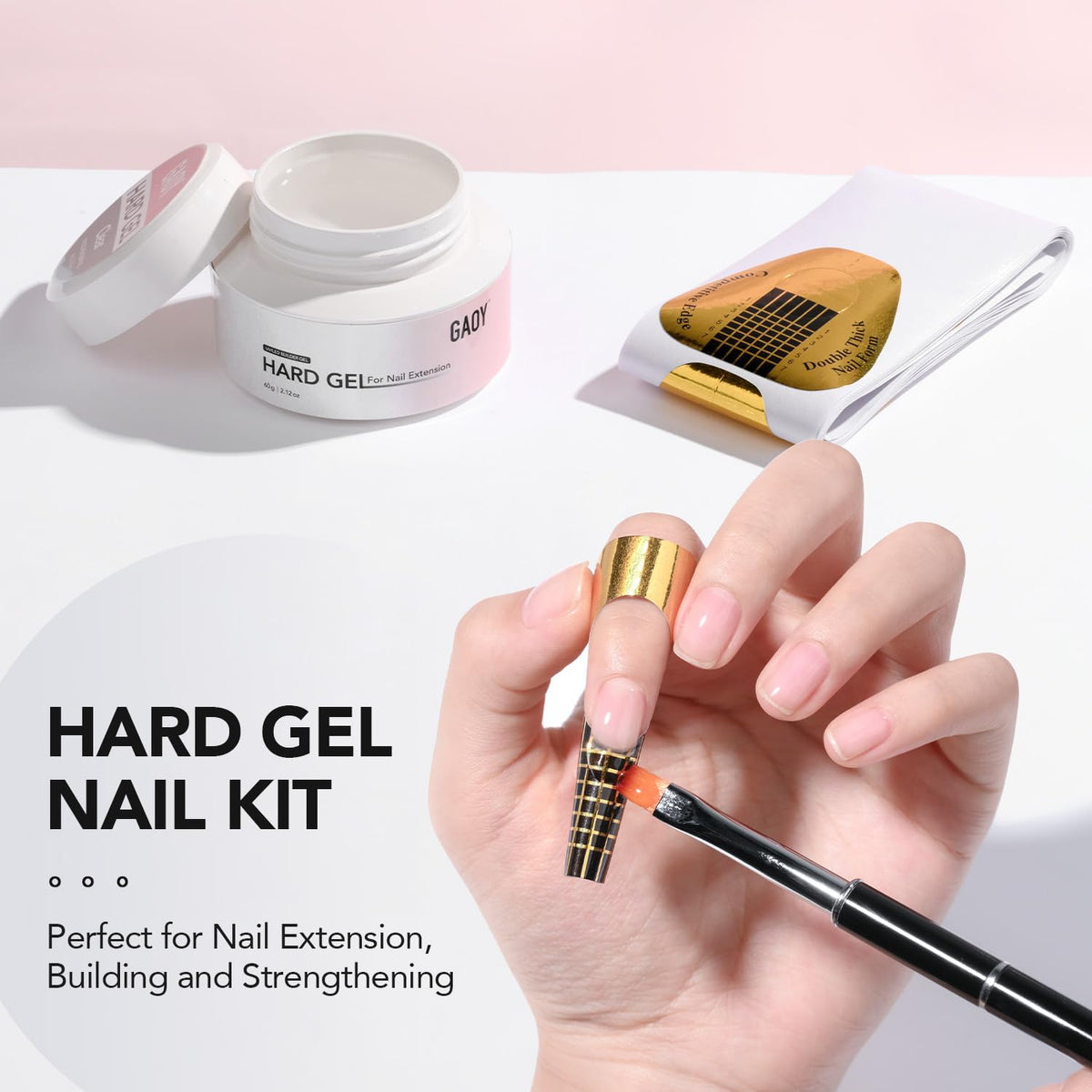 GAOY kit contents flatlay showing jar, forms, and brush for home use