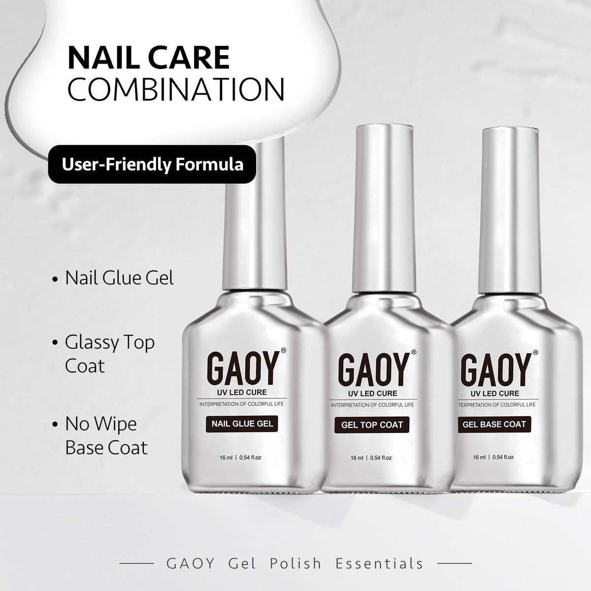 GAOY finished manicure lifestyle shot showing long-lasting shine and polished nails