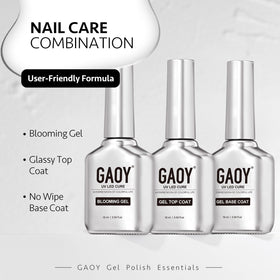 GAOY finished manicure on hands showing salon-quality glossy floral design
