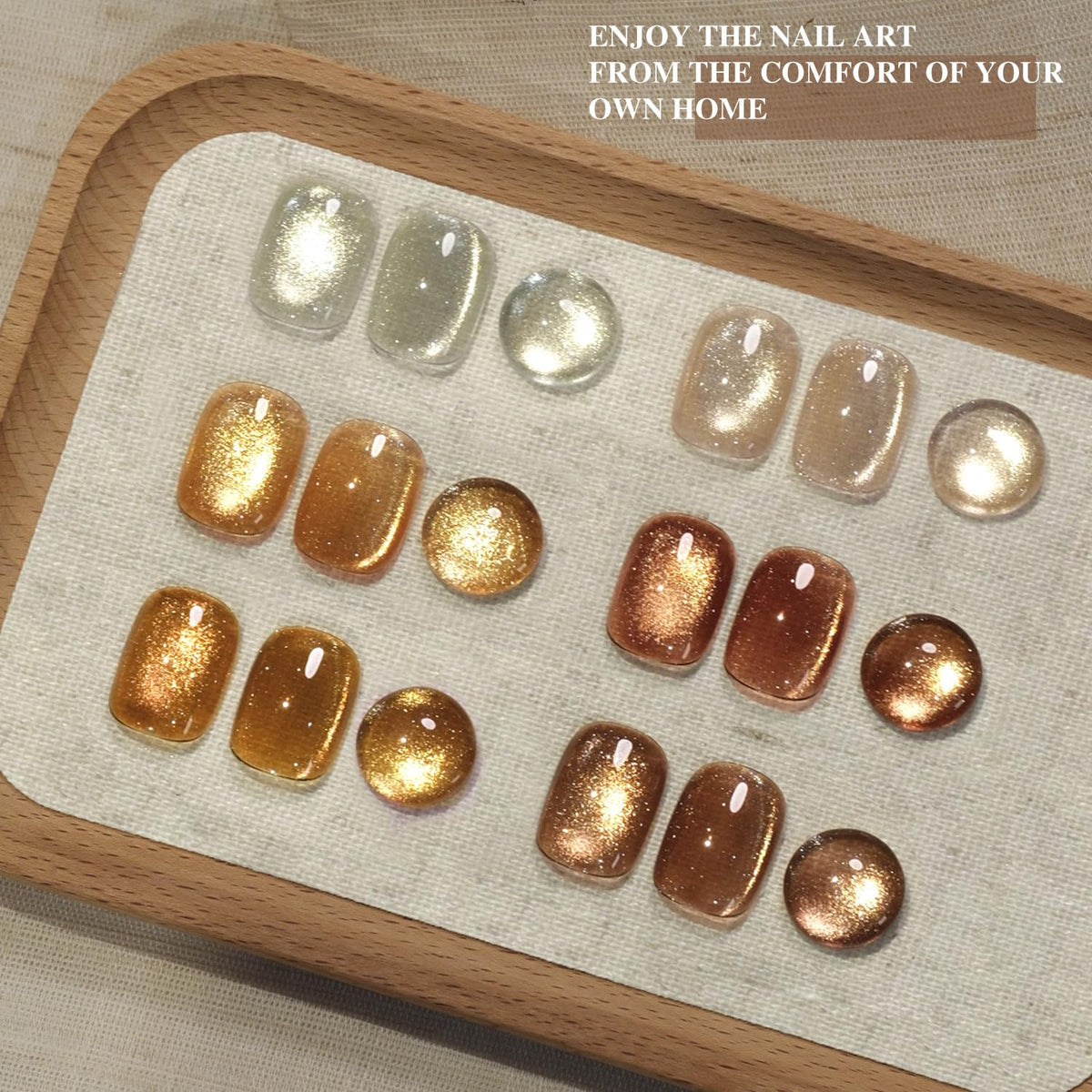 GAOY lifestyle display of finished sparkling manicure to inspire at-home nail art