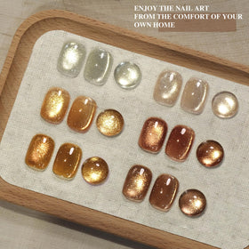 GAOY lifestyle display of finished sparkling manicure to inspire at-home nail art