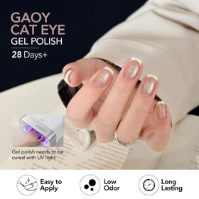 GAOY lifestyle tabletop manicure scene, presents salon-quality results at home