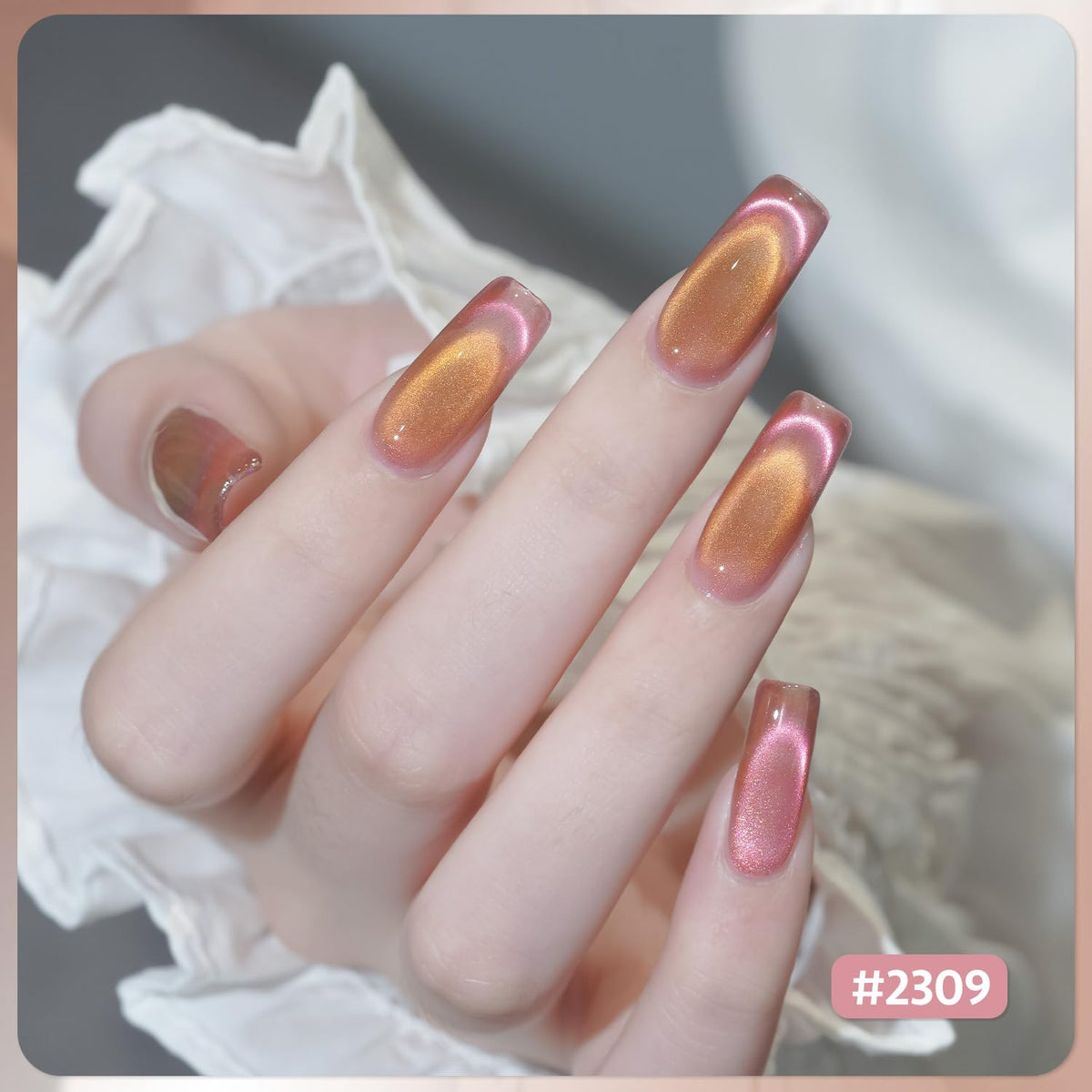 GAOY magnet closeup over nail showing cat‑eye formation for striking shimmer
