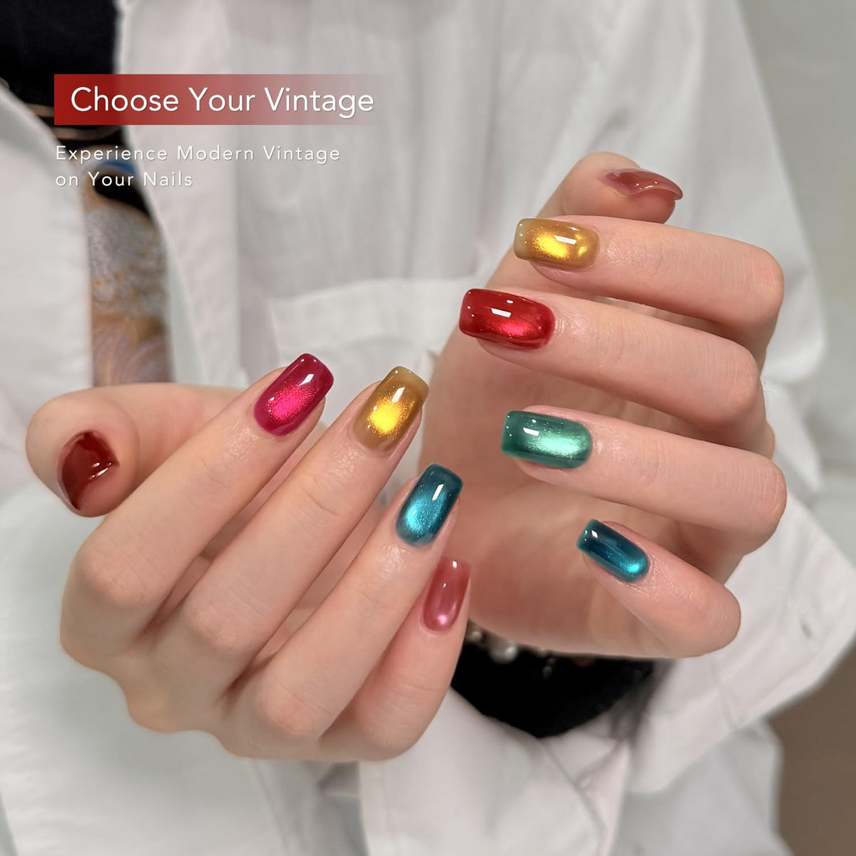 GAOY magnet held over nail creating cat eye streak for quick gemstone effect