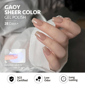Hand model using GAOY gel polish at home demonstrating DIY manicure ease and style